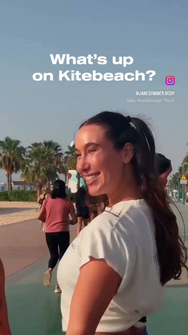 Jane in Beach Booty Lab: Our First Glute Workout on Kite Beach, Dubai